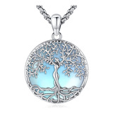 Loove Collar De Árbol De La Vida De Plata De Ley Con Piedra 