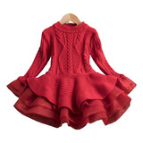 Vestido De Princesa Para Niñas Suéter De Punto Winter Croche