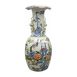 Oriental Furniture - Jarrón Chino De Porcelana Con Mango De 