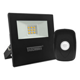 Kit 2 Refletor Led Taschibra 10w + Sensor Produto Original Cor Da Carcaça Preto Cor Da Luz 6500k - L Uz Fria 110v/220v