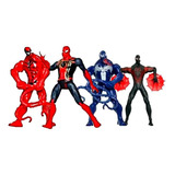 Set X4 Muñecos Figuras Spiderman Venom Carnage 15cm Juguete 