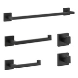 5 Pieces Matte Black Bathroom Hardware Set,23.6 Inch Sus304 