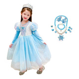 Disfraz De Elsa Frozen Para Niña  Vestido De Terciopelo De M