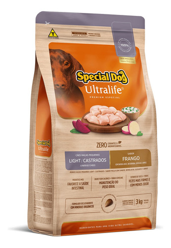 Special Dog Ultralife Raças Pequenas Ligth Frango 3 Kg