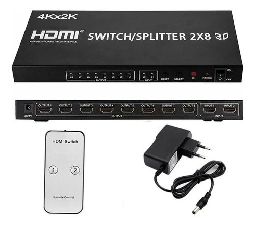 Splitter Switch Matrix Hdmi 3d 4k 2k Divisor 2x8