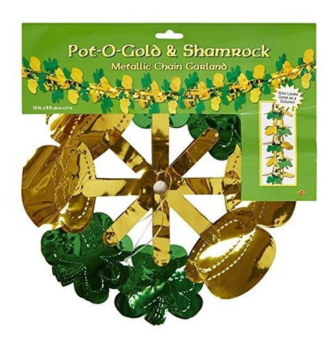 Pot-o-gold & Trébol Garland-columna Accesorio De Fiesta (1 C