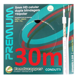 Cabo Coaxial Bipolar 5mm Câmera Hd 30m 80% Cftv Conducopper