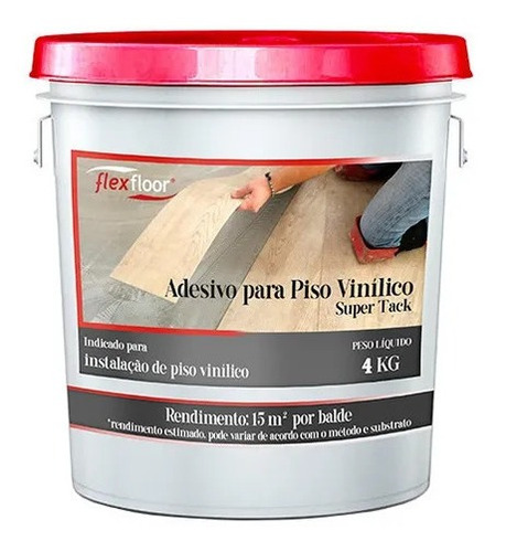 Adesivo Para Piso Vinílico Super Tack Flexfoor 4kg.