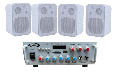 Combo Musica Funcional Consola Bt+ 4 Parlantes