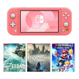 Nintendo Switch Lite Como Nuevo. Más 3 Juegos.