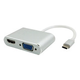 Adaptador Usb Tipo C 2 En 1 Vga Y Hdmi 4k /e