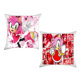 Almofada Amy Rose Sonic Namorada Ouriço Rosa Travesseiro 