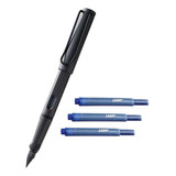 Lapicera Lamy Safari Umbra M Pack 3 Cartuchos P017m-3caz