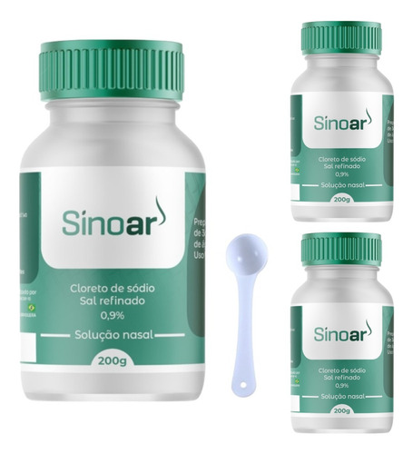 Kit 3 Potes 200g Sal Puro Sinoar Para O Lota Limpeza Nasal