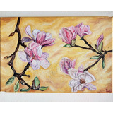 Cuadro Decorativo Flores Magnolias Al Oleo Original