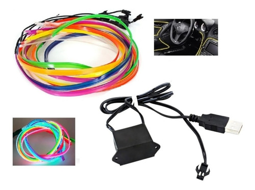Wire Hilo 3 M Gratis Luz Neon Cable Ceja Led Usb Aut Mot 6mm