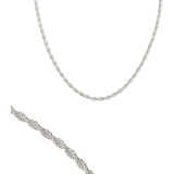 Cadena Torzal Espuma Mujer Regalo Italiana Plata 925 45 Cm