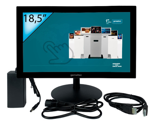 Monitor C/ Touch Screen 18,5 Polegadas Toque Capacitivo