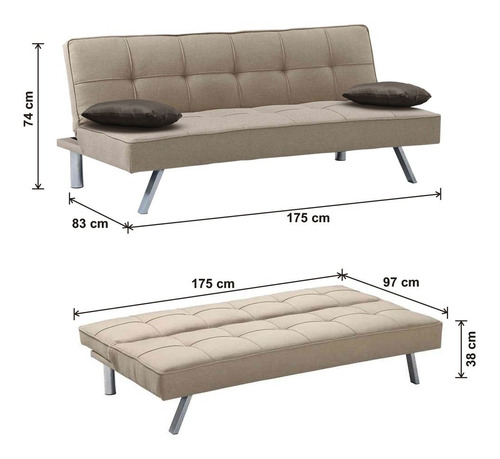 Sofa Cama Varias Posiciones Sillon Minimalista Moderno Comod