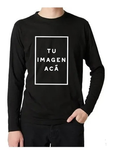 Remera Mangas Largas Personalizada 100% Algodón Estampado