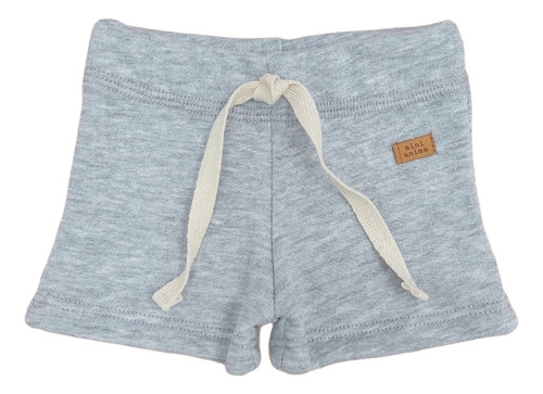 Short Rustico Mini Anima Bermuda Algodon Bebe Kids Gris