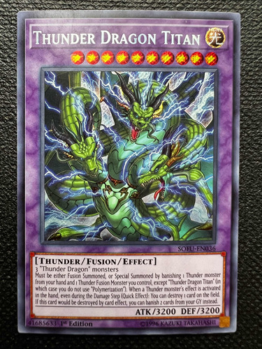 Yu-gi-oh! Thunder Dragon Titan Secret Rare 1st Ed Sofu-en036