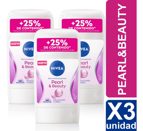 Desodorante Nivea Mujer Barra 54g Variedades Aromas X3 Unid