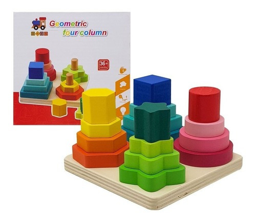 Brinquedo Educativo Com Formas Geometricas 17 Peças Spider Cor Colorido