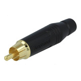 Plug Conector Rca Macho Preto Amphenol Acpr-blk