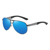 Óculos De Sol Vinkin Lentes Polarizadas Proteção Uv400 Cor Azul Cor Da Armação Cinza-escuro Cor Da Haste Cinza-escuro Cor Da Lente Azul