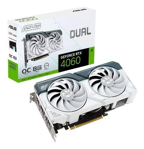 Placa De Vídeo Asus Rtx 4060 Dual Oc 8g Branca Ray Tracing