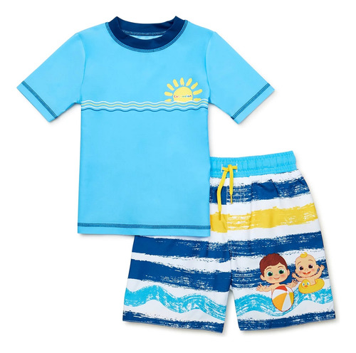  Traje De Baño Para Niño Set 2 Piezas Cocomelon Azul 5t