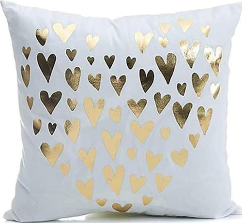 Funda Cojín Corazón Dorado 45× 45