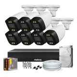 Kit 7 Câmeras Segurança Color 1080p 2.8mm Dvr Intelbras 1tb