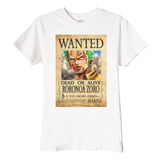 Polera One Piece Wanted Roronoa Zoro Anime Poleradicto