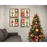 Cuadros Decorativos Navideños Cascanueces 30x30 4pz