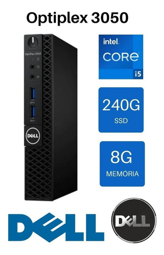 Mini Computador Dell 3050 I5 8gb Ddr4 240 Ssd Optiplex  Wifi