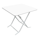 Mesa Plegable Cuadrada 83x83cm Blanca Melamina