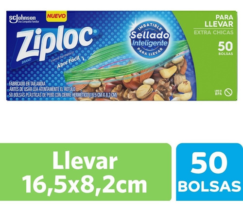 Ziploc Bolsa Extra Chica Para Llevar X 50 Unidades