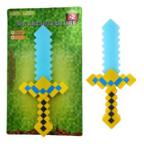 Espada Minecraft Diamante 36cm Com Som E Luz Led Brinquedo 