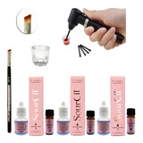 Kit Profissional 3 Rena Sourcil Pincel Chanfrado Mini Mixer