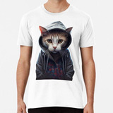 Remera Gato Atigrado Con Una Sudadera Con Capucha Algodon Pr