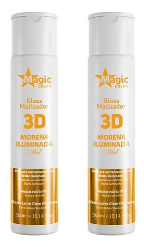 02 Gloss Matizador Magic Color 3d Morena Iluminada Mel 300ml