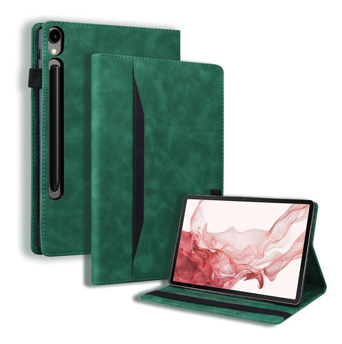 Funda De Piel Verde Para Samsung Galaxy Tab S9+ /s8+ /s7+