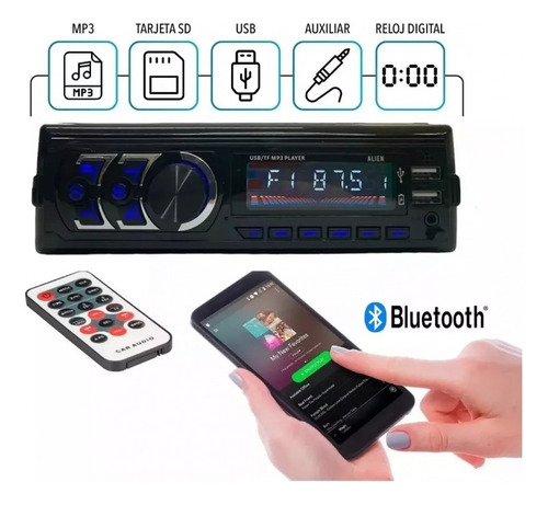 Stereo Auto Bluetooth Usb Sd Radio Desmontable Aux Control