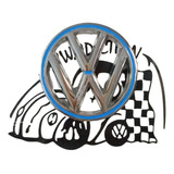 Emblema Cofre Cromado Vocho Filo Azul Rey T.orig Aluminio Vw