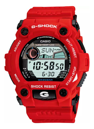 Relógio Casio G-shock Rescue Masculino G-7900a-4dr Cor Da Correia Vermelho Cor Do Bisel Vermelho Cor Do Fundo Digital