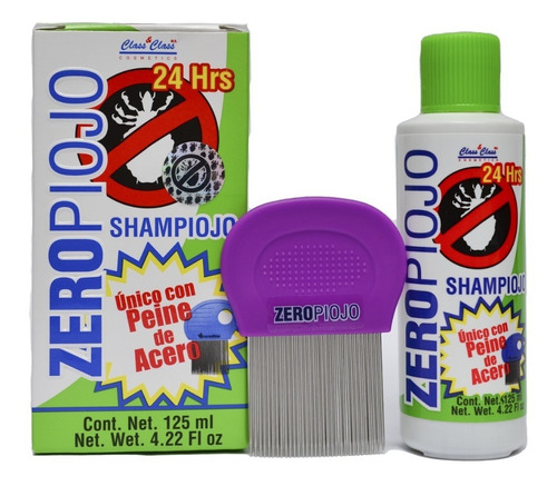 Shampoo Elimina Piojos Ladillas Con Peine De Acero Zeropiojo
