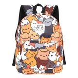 A Mochila Ravel Con Estampado De Gatos Para Adolescentes #v