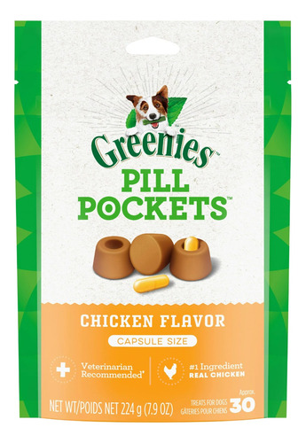 Pill Pockets Premio Para Dar Pastilla Perro Sabor Pollo 30pz